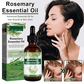 Rosemary Oil for Hair Growth and Fall Prevention, Pure Rosemary Extract with Dropper for Women's Hair, 60ml/2.2 Fl Oz (1 PCS)