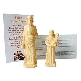 Westmon Works Saint Joseph and St Anthony Home Seller and Finder Kit Mini Statues with Prayer Cards for Selling and Buying a House