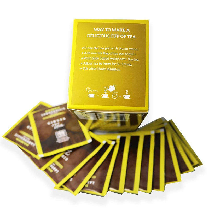 MSSDK Solutions Ginger Flavored Ceylon Black Tea, Enveloped 25 Tea