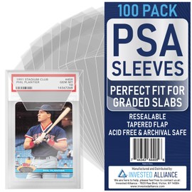 Invested Alliance PSA Slab Sleeves for Graded Cards | PSA Exact Fit Graded Card Sleeves, Resealable Slab Protector for TCG Collectors - Sports, Trading & Gaming