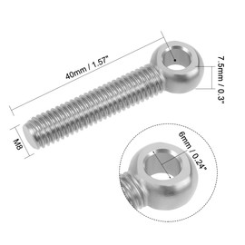 sourcing map M8 x 40mm Machinery Shoulder Swing Lifting Eye Bolt 304 Stainless Steel 2pcs