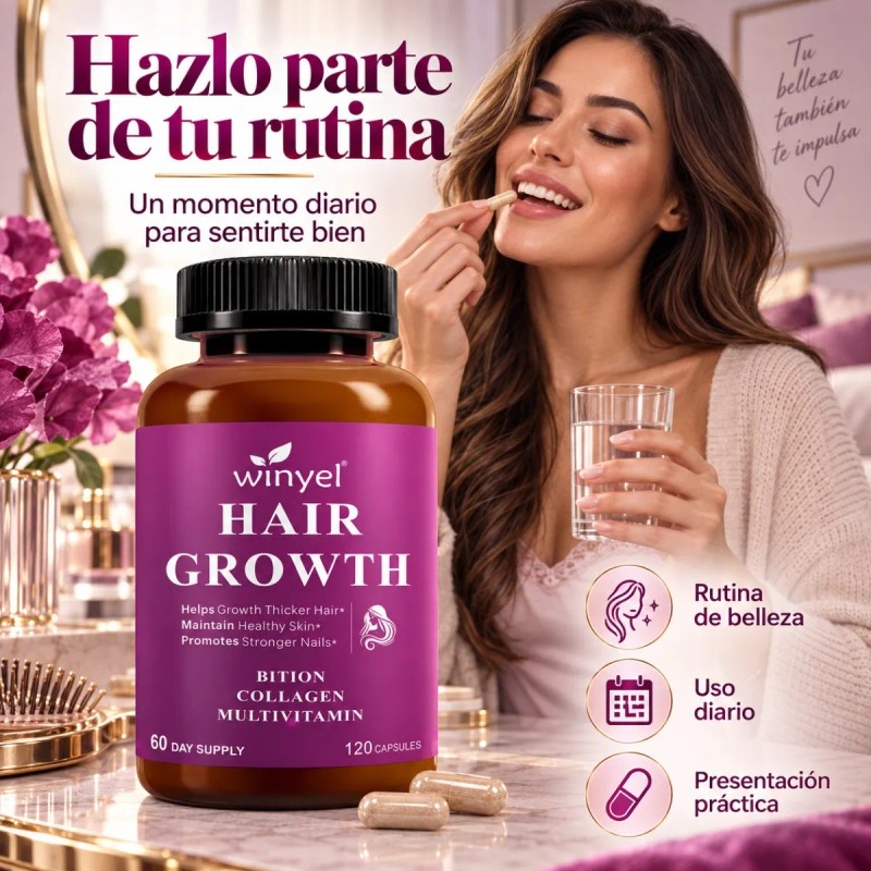 Suplemento Cabello Biotina Colágeno Bienestar Diario Total
