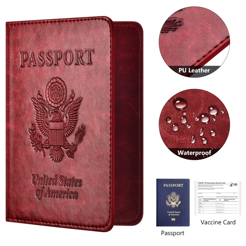 Eoehro 2Pack Passport Holder Wallet Cover Case, Travel Essentials for