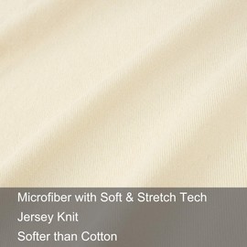 2-Pack Stretch Pillow Cases - Jersey Knit & Ultra Soft Envelope Closure Pillowcases T-Shirt Like Microfiber Blend - Suitable for Queen or Standard Size Set of 2, Beige
