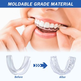 Mouth Guard for Teeth Grinding, Yakiter 8 Pack 2 Sizes Moldable Mouth Guard, Reusable Sleep Mouthguard Stops Bruxism, Teeth Clenching, Mouthguard with Storage Box for Sleep, Sport