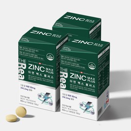 The Real Zinc Zinc Max Plus 850mg 120 tablets, 3 units / 더리얼 아연 징크 맥스 플러스 850mg 120정, 3개