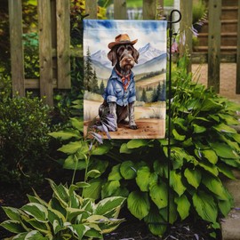 Caroline's Treasures DAC5907GF German Wirehaired Pointer Cowboy Welcome Garden Flag Mailbox Flag Decorative Yard Flag Banner Outside Patio Artwork Yard Flower Beds, Garden Size, Multicolor