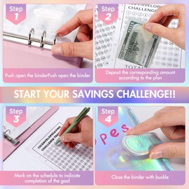 100 Envelopes, 100 Envelope Saving Challenge Savings Book for Money Budget Planner with 25 Money Saving Trackers to Save €5050 - Budget Binder for School, Home, Office