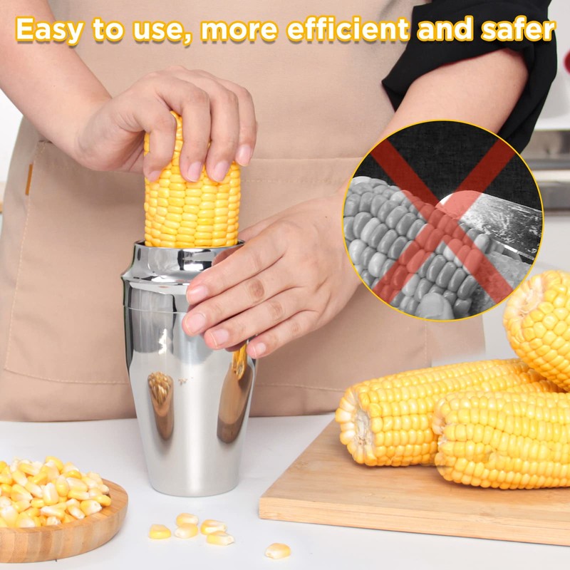 YYP Corn Cutter Peeler, Corn Cob Stripper with Cup [No