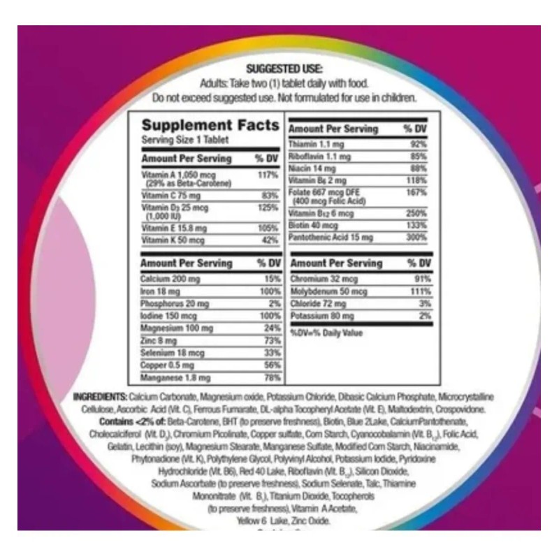 Centrum Multivitamnico Suplemento Para Mujer 65 Tabletas - de, y,