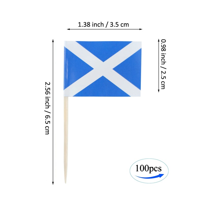 JBCD Scotland Toothpick Flag Scottish Mini Small Cupcake Topper Flags,