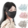 Summer Cool Mask Sun Protection Golf Hiking Unisex Black 2pcs 4ea