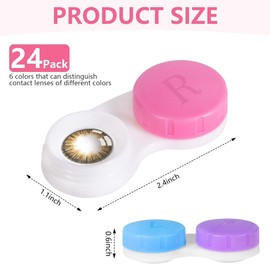 KISEER 24 Pack Colorful Cute Contact Lens Case Bulk Box Holder Container Soak Storage Kit (6 Color)