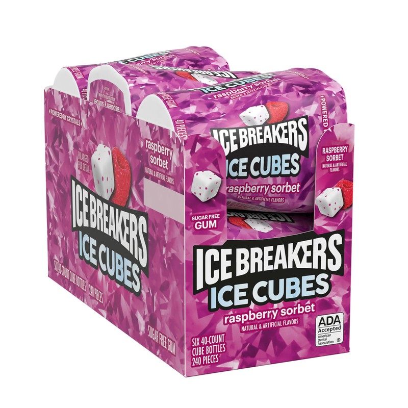 ICE BREAKERS Ice Cubes Raspberry Sorbet Flavored Sugar Free Chewing
