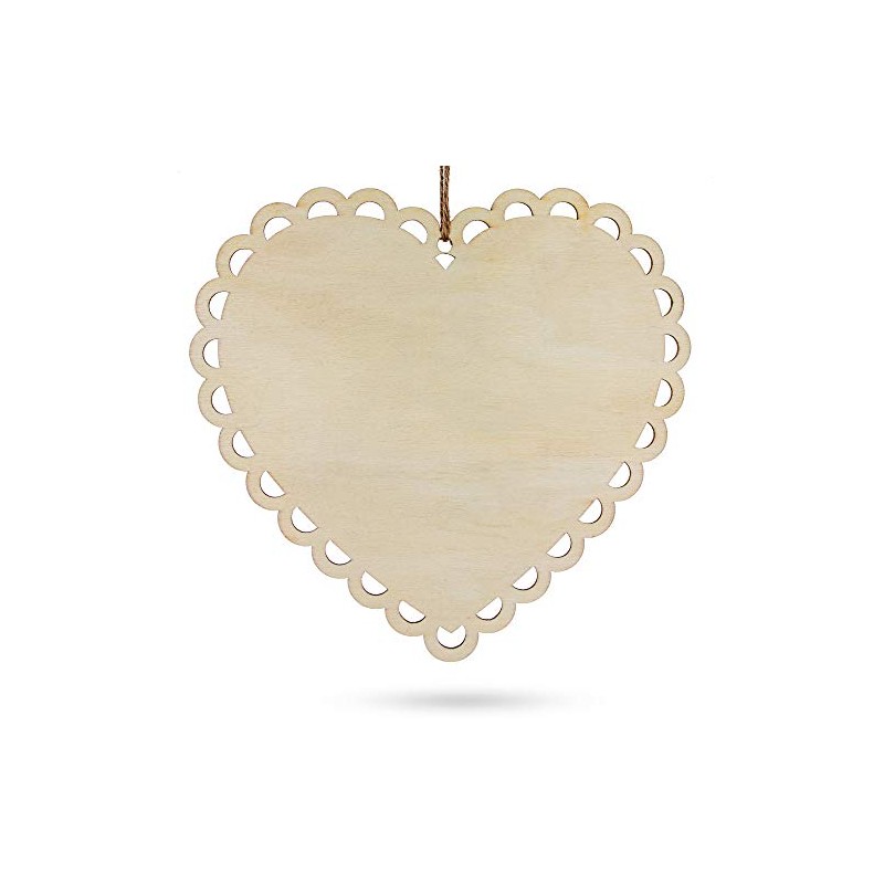BestPysanky Heart Shape Blackboard, Erasable Hanging Chalkboard- Sign Display Board