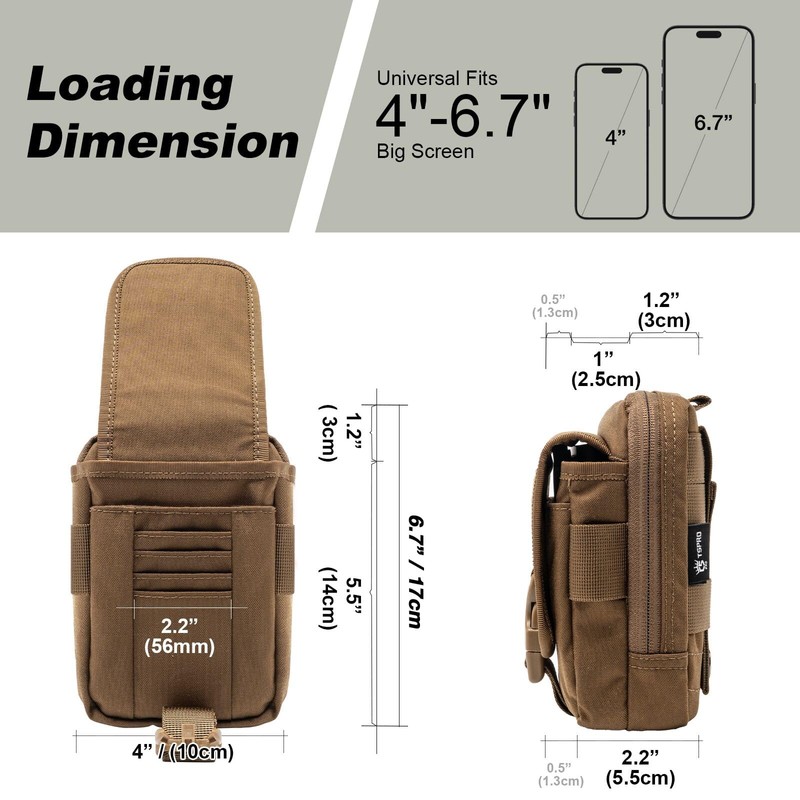 TSPRO Molle EDC Pouch, Tactical Admin Pouch for Belt, Multifunctional