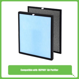 Hichoryer HSP001 True HEPA Filter Replacement, Compatible with HSP001 Air Purifier, 4 in 1 H13 True HEPA and Activated Carbon Pre-Filter, 3 Pack