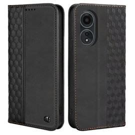 CXTCASE Case for Oppo A58 4G (6.72 Inch), Shockproof PU Leather Flip Folio Cover with Card Slots, Magnetic Wallet Case for Oppo A58 4G, Black