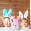 Zcaukya Easter Buckets, Set of 3 Plastic Easter Bunny Baskets