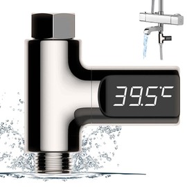 Molbory LED Digital Bath Thermometer, Bath Thermometer, 5-85°C, Real Time Water Flow with 360° Rotating Screen, Baby Water Thermometer, Shower Thermometer, Bathtub Bathroom Thermometer