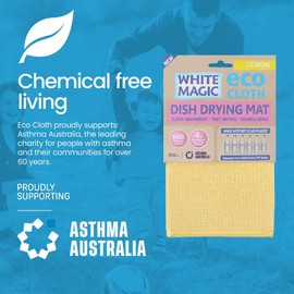 White Magic Microfibre Dish Drying Mat, Lemon