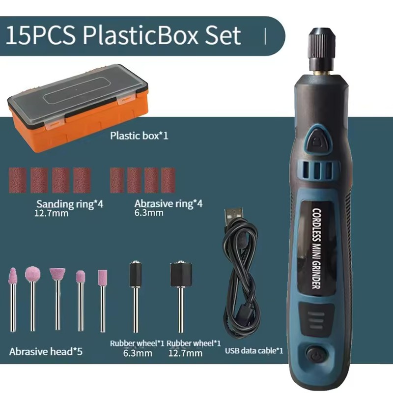 3.6V Cordless Mini Rotary Tool 3-Speed USB Rechargeable Grinder