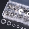 Hilitchi 410-Pcs [8-Size] 304 Stainless Steel Flat Washer Assortment Set