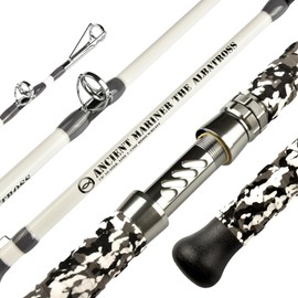 ANCIENT MARINER Albatross Catfish Rod 7'6 Catfishing Casting Heavy Rods 1 Piece Glow with Black Light Catfish Fishing Rod Heavy (White)