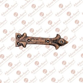 Adonai Hardware Adonijah Antique Cast Iron Strap False or Faux or Dummy Hinge Front (6.5" x 4 Pack, Antique Copper) for Barn Doors, Gates, Cabinets, Wooden Box, Furniture, Chest, Trunks and Sheds