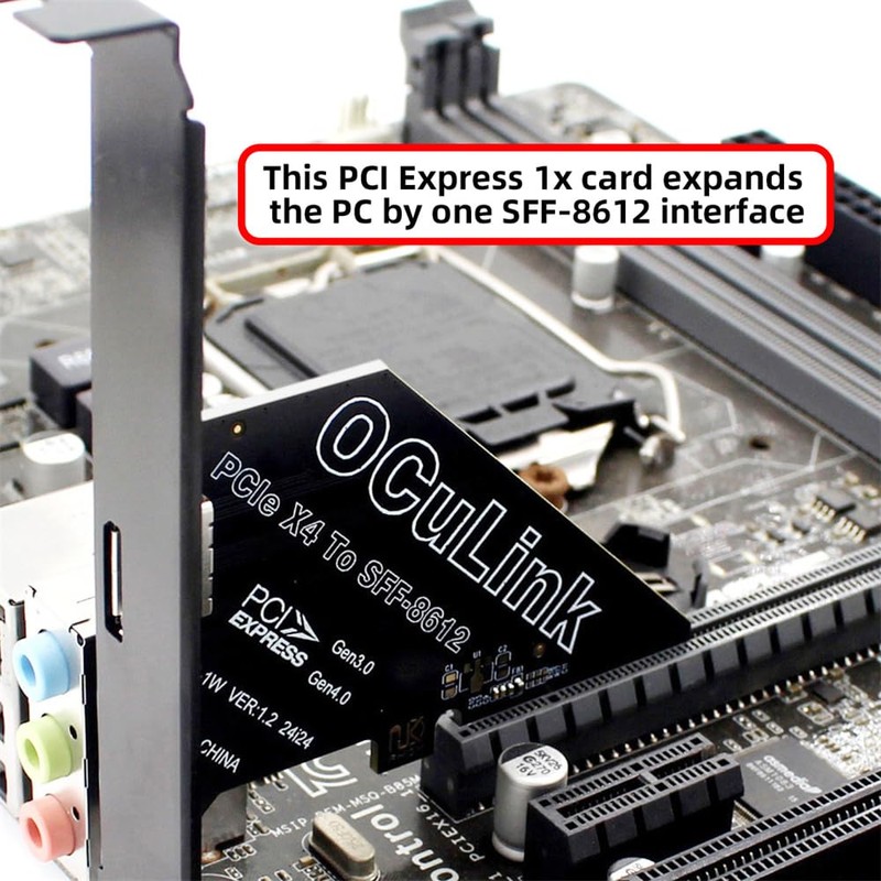 NFHK-Adapter PCI-Express 4.0 PCIE 1x auf Oculink SFF-8612 SFF-8611-Hostkarte für
