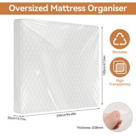 Mattress Cover 120 x 240 cm, Mattress Protective Cover, Mattress Cover Plastic, Mattress Storage Bag, Mattress Bag, Waterproof, Tear-Resistant, Reusable, for Storage, Moving