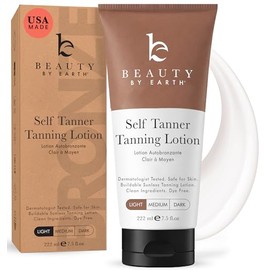 Beauty by Earth- Loción autobronceadora bronceadora - Con ingredientes naturales y orgánicos Loción bronceadora sin sol no tóxica