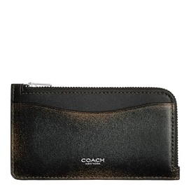 Coach Women's New York Zip Card Case, LH/Black Brown, One Size
