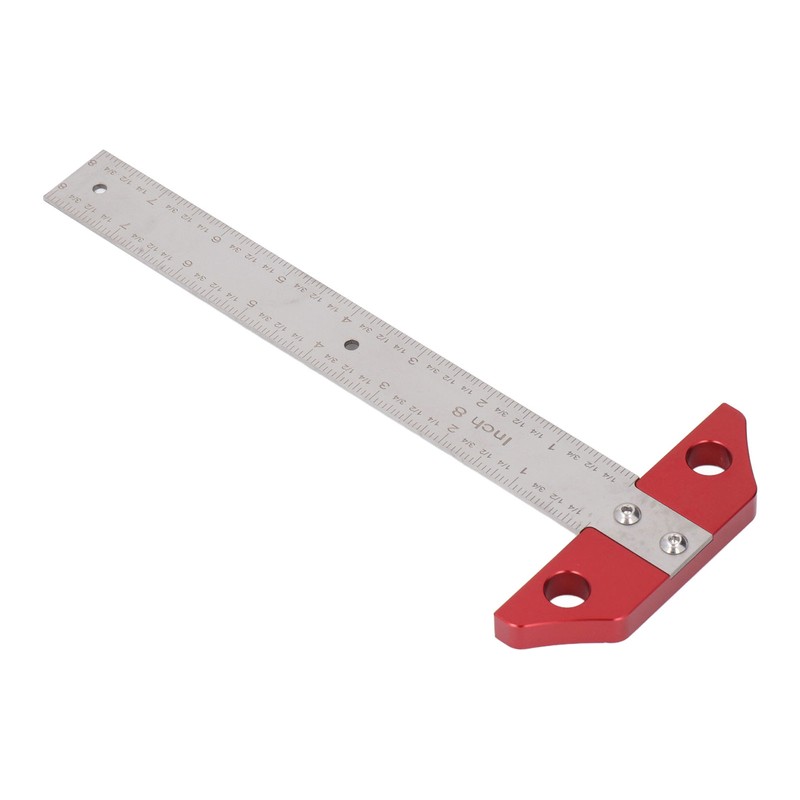 T Square Ruler 8in Drawing Metal Woodworking Layout Measuring Scriber