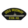 USS Midway CVA-41 Patch - Gold and Silver on Black