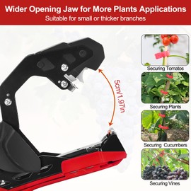 RUKHOOL Upgraded Plant Tying Machine Gun to Tie Up Vine Tomatoes and Grapes Quickly Garden Tape Tool for Gardeners Farmers with SK5 Blade Replacement Garden Tapes and Staples