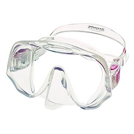 Atomic Aquatics Frameless Mask for Scuba Diving and Snorkeling, Clear/Pink, Medium Fit