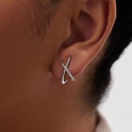 Silver Earrings for Women Trendy,14K White Gold Stud Earrings Dainty Earrings Simple Minimalist Cubic Zirconia Diamond Silver Earrings Hypoallergenic Earring for Women Gifts