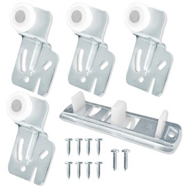 5 PCS Sliding Closet Door Roller Kit,（1 x MP6560 +4 x MP6501） Wardrobe Door Roller with Slide Track,Replacement for Top-Hung Sliding Closet Door Roller -Quiet Glide