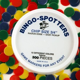 MR CHIPS Plastic Bingo Chips for Bingo Games 300 Count Tub (72 Pack) - Solid and Transparent Colors Counting Tokens - Solid White - 3/4 Inch