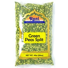Rani Green Peas Split, Dried (Vatana, Matar) 64oz (4lbs) 1.81kg ~ All Natural | Vegan | Gluten Friendly | Product of US