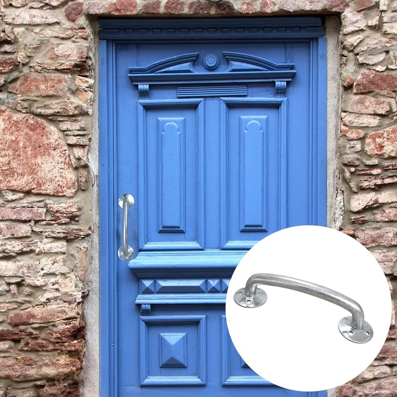 OXTXO Heavy-Duty Galvanized Door Pull Handle, Bold D-Handle Industrial Gate