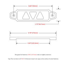 ARONOVA Battery Hold Down Sets,With Billet Aluminum Battery Tie Down Bracket And 18-8(304) Stainless Steel J bolts(Red)