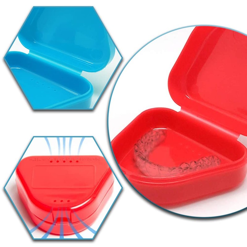 TAORANJU 2 Pcs Retainer Cases Denture Box Orthodontic Dental Retainer