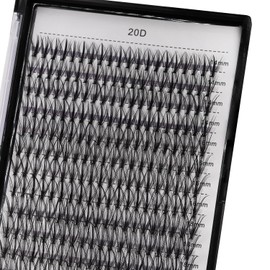 Bodermincer Black Cluster Lashes 240pcs 20D/40D DIY Eyelash Extension D Curl Long Individual Lashes Mixed Tray Faux Mink Lash Clusters Extensions 8-22mm (20D-14-16-18mm Mixed)