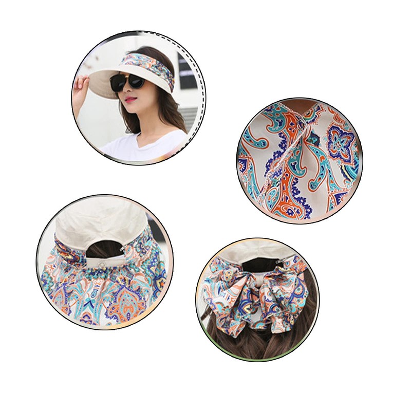AWOCAN Outdoor 2-in-1 Wide Brim Sun Visor Hat with Detachable