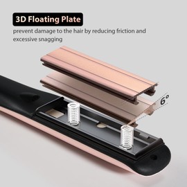 ORYNNE Hair Straighteners for Women, 1” Flat Iron Hair Straightener with 10 Heat Settings, Pink Hair Straightener and Curler 2 in 1, Ceramic Flat Iron for All Hair Type, Dual Voltage