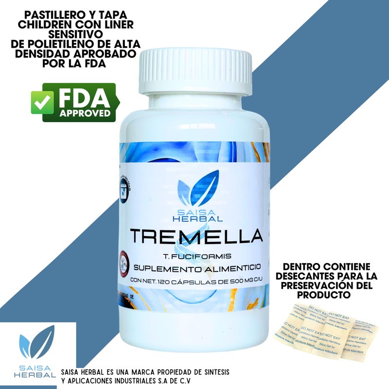 Hongo Tremella 100% Puro Con 120 Capsulas Saisa Herbal