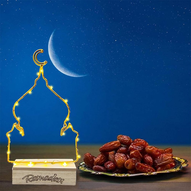 LED Eid Moonlight Lamp Ramadan Mubarak Decorative Lights Multipurpose Durable