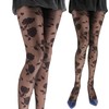 JUST BEAUTY TOUCH Roses Patterned Tights - 20 Denier Black
